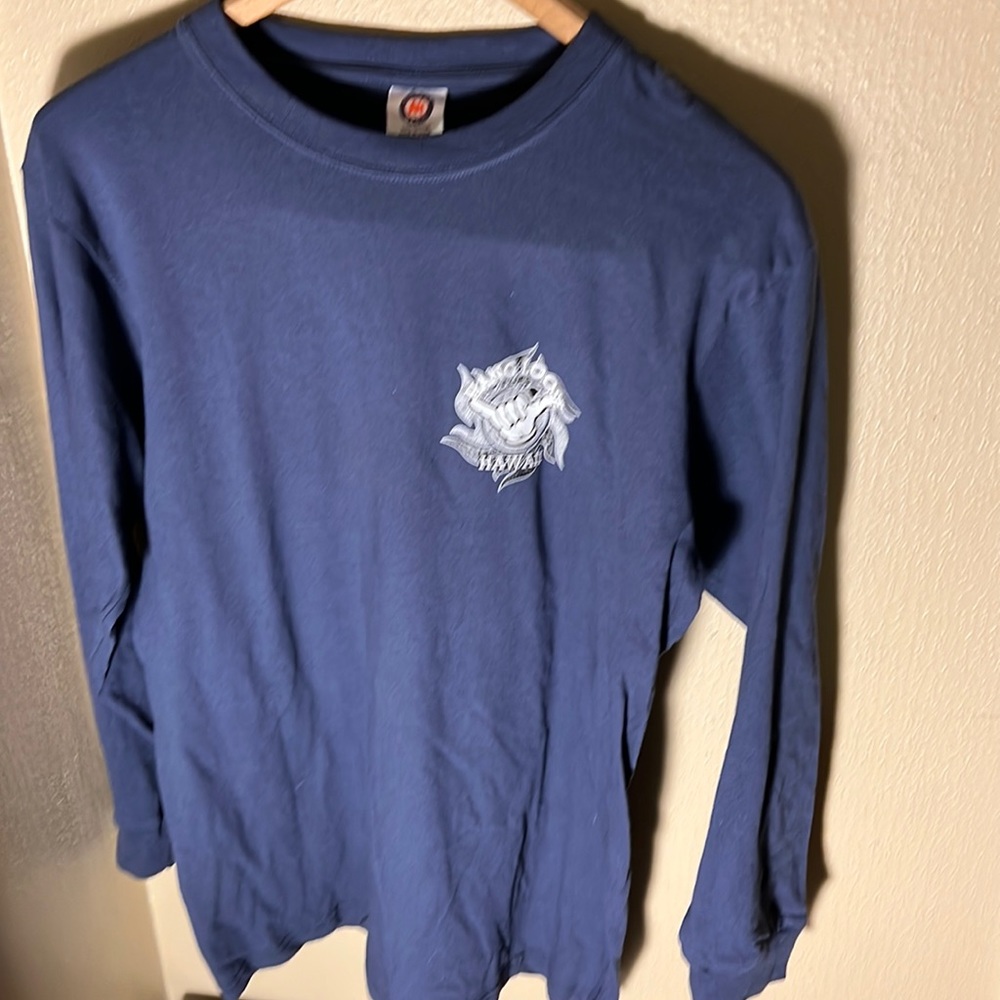 Hang Loose Mens LS Hang Loose Hawaii Tee Color Blue Size Medium